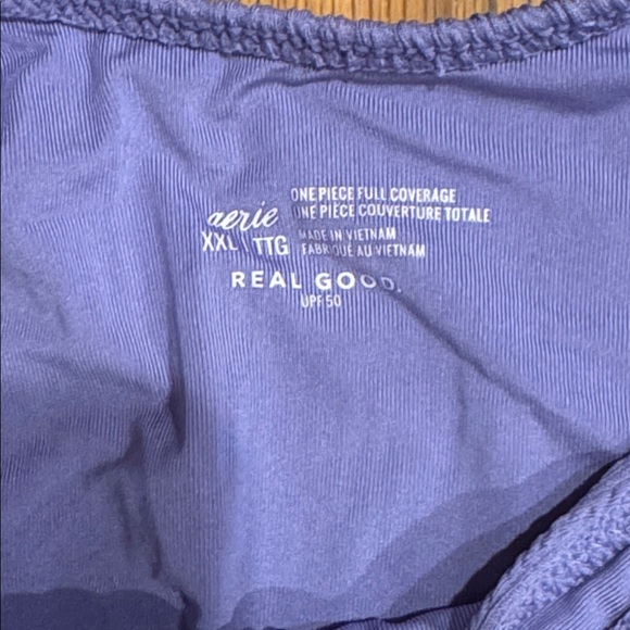 Aerie | Crinkle One Piece Swimsuit | Full Coverage | Purple | size XXL - Picture 3 of 5